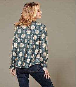 SARA ROSETTE ANTRACIET Viscose blouse voor dames - 2