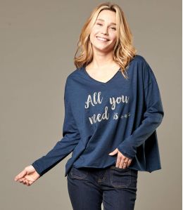 VIKI UNI NAVY T-Shirt Donna in Cotone - 1