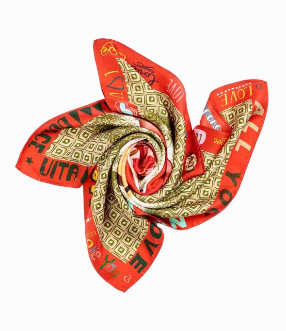 TERESA Bandana en Soie pour Femme 65 x 65 cm - 7