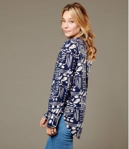 MILA GRAF NAVY Blusa Donna in Viscosa - 2