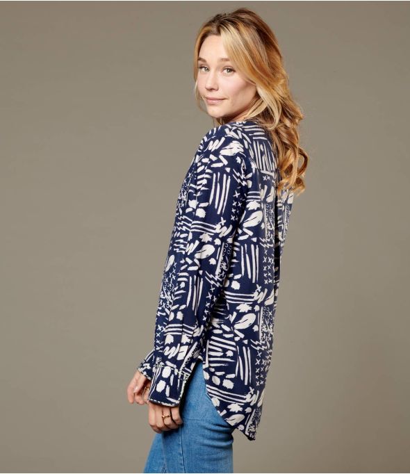 MILA GRAF NAVY Viscose blouse voor dames - 1