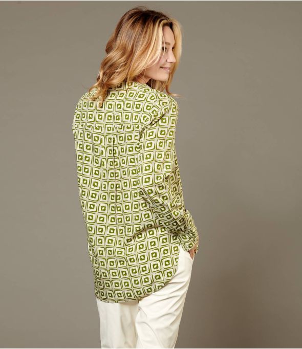 MILA KARO KHAKI Viscose Blouse voor Dames - 1