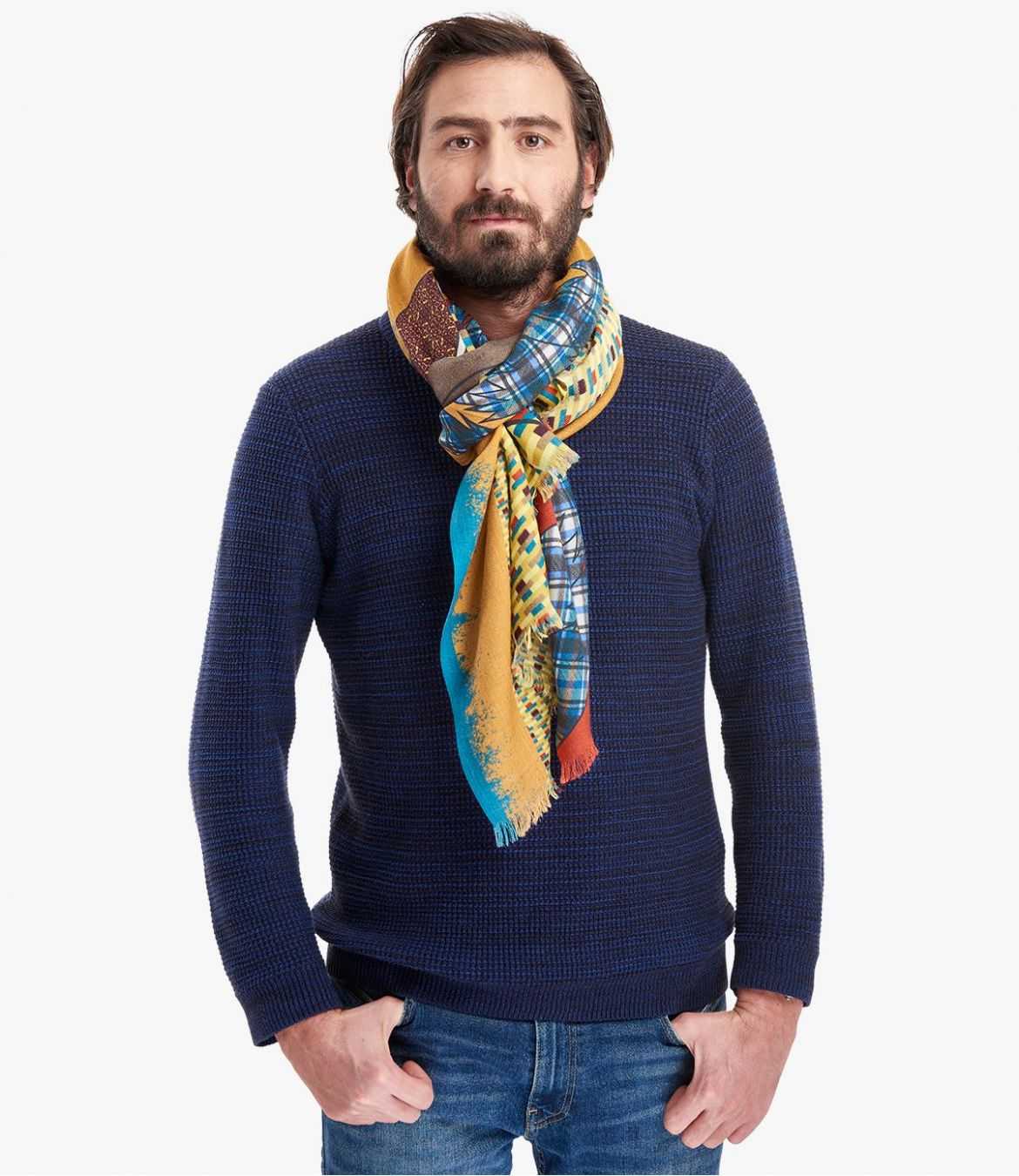 écharpe homme en laine 180x30 - HEMA
