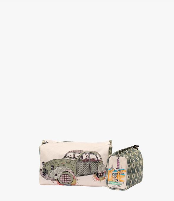 COSM 2CV Pochette en Coton pour Femme 26x14x14cm / 17x7x11cm - 1