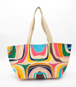 TOTE Michèle Damen Jutetasche aus Baumwolle 35 x 30 x 22 CM Storiatipic - 1