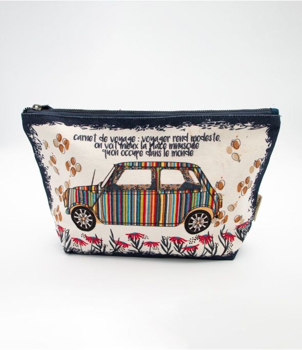 FIONA POUCH in juta, cotone da donna 34 x 20 x 10 cm / 21 x 15 x 6 cm - 1