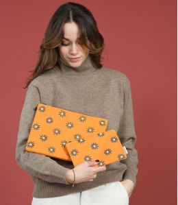 VANITY ORANGE VELVET Pochette in cotone - 1