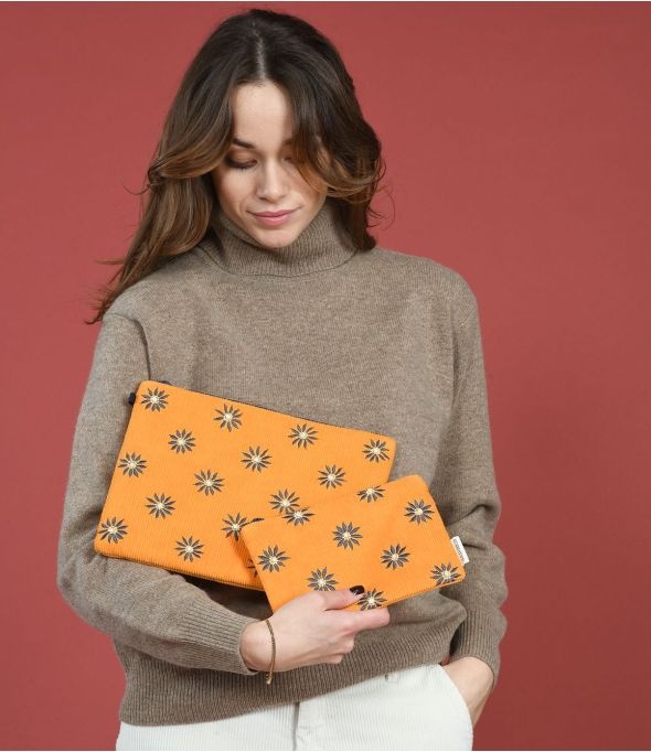 VANITY ORANGE VELVET Pochette in cotone - 1