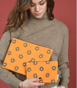 VANITY ORANGE VELVET Pochette in cotone - 2