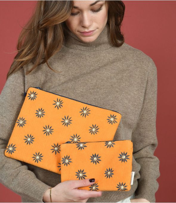 VANITY ORANGE VELVET Pochette in cotone - 1