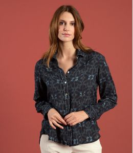 FRAN MARGOT NAVY Camicia in Viscosa - 2