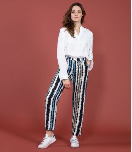 LENY LUCE NAVY Pantaloni in Viscosa - 1