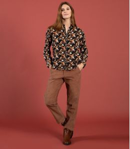 LENY VELVET CAMEL katoenen broek - 1