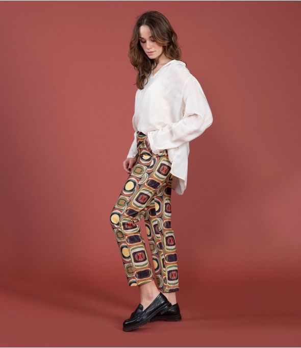 LENY VELOURS HIPPIE CAMEL Pantalon en Coton - 1