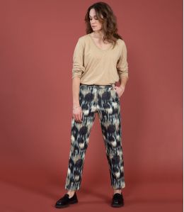 Pantalone LENY VELVET ISA ANTRACITE in Cotone - 1