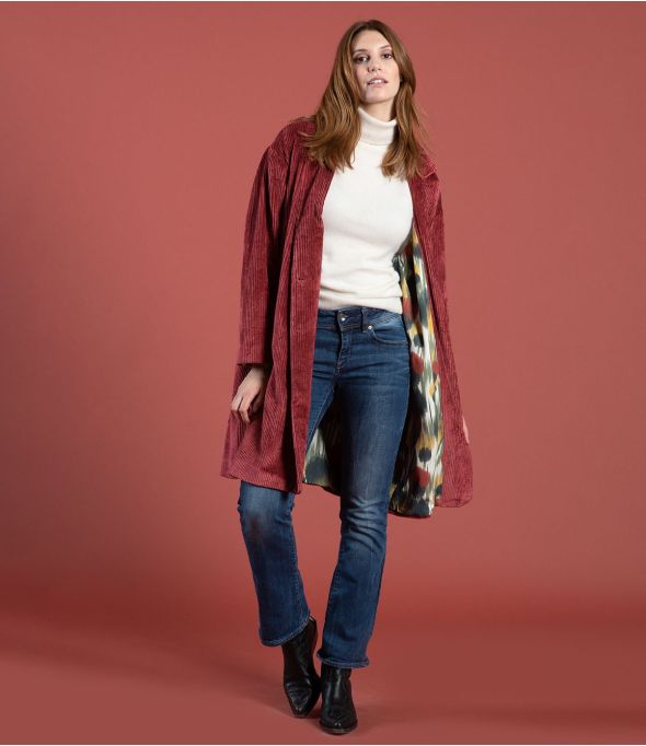 LIV VELOURS ROUGE Manteau en Coton - 1