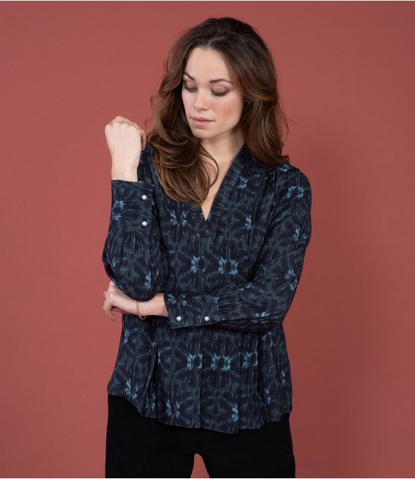 SARA MARGOT NAVY Bluse aus Viskose - 1