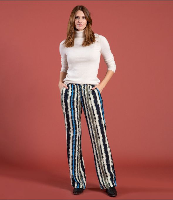 SASHA LUCE MARINE Pantalon en Viscose - 1