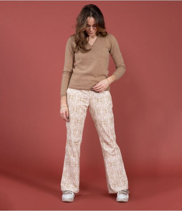 SASHA VELVET MARGOT ROSA Pantalone in Cotone - 1