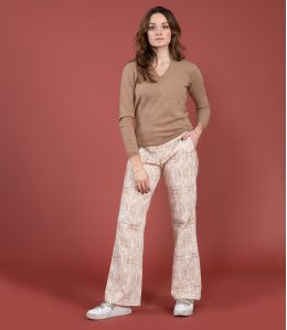 SASHA VELVET MARGOT ROSA Pantalone in Cotone - 2