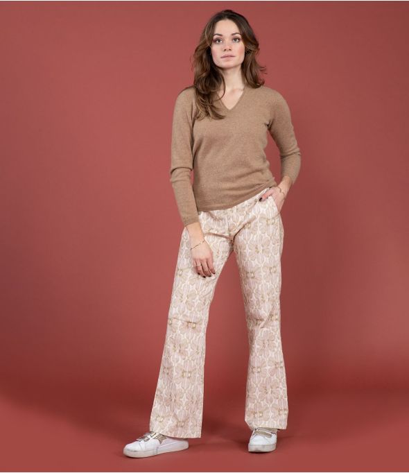 SASHA VELVET MARGOT ROSA Pantalone in Cotone - 1