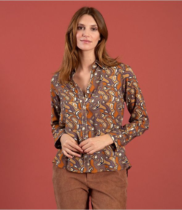 FRAN LAGON MARRONE Camicia in modal - 1