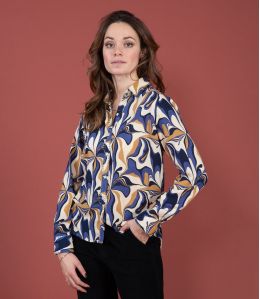 Camicia in modal FRAN SEVENTY BLU - 2