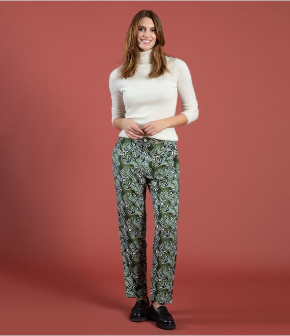 LENY LAGON VERT Pantalon en Viscose - 1