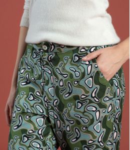 LENY LAGOON GREEN Viscose Broek - 2