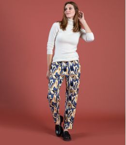 LENY SEVENTY BLAUW Viscose broek - 1