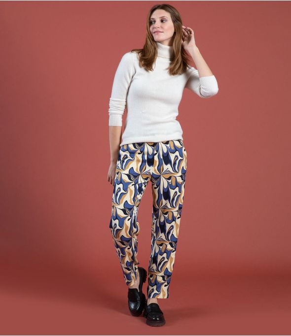 LENY SEVENTY BLUE Pantaloni in Viscosa - 1