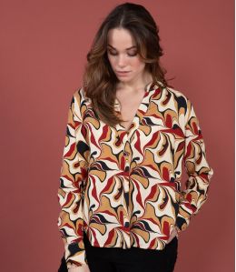 MILA SEVENTY BLUSA IN MODAL ROSSO - 1