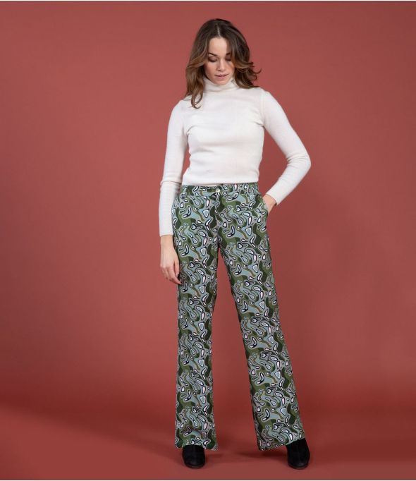 SASHA LAGON VERT Pantalon en Viscose - 1