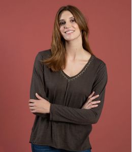 ZORA UNI CHOCOLATE T-Shirt in Cotone - 1