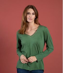 ZORA UNI GREEN T-Shirt in Cotone - 1