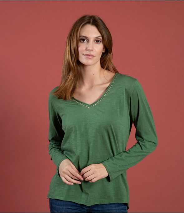 ZORA UNI GREEN T-Shirt in Cotone - 1