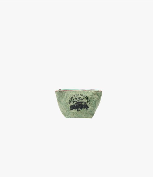 POUCH DEUCH GREEN cotton clutch bag for Women | Storiatipic