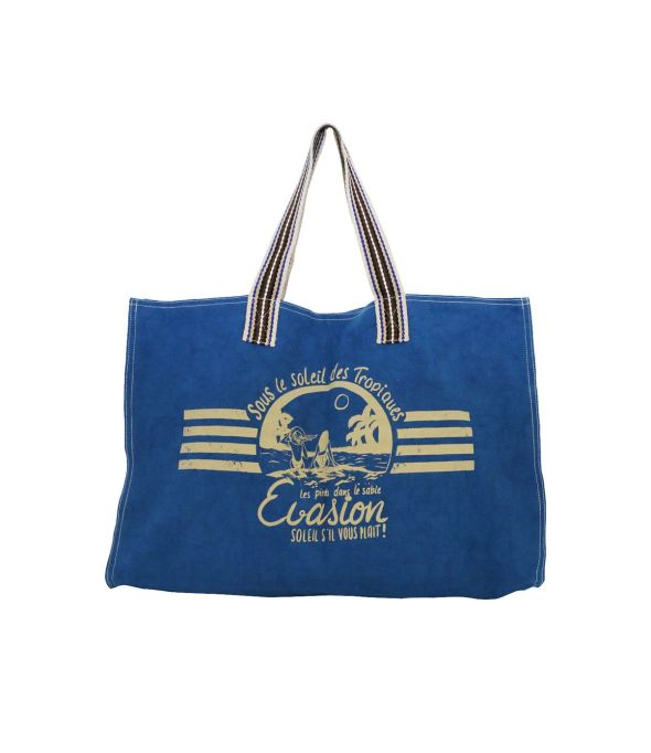 BEACH INDIGO Large Cotton Bag - 1