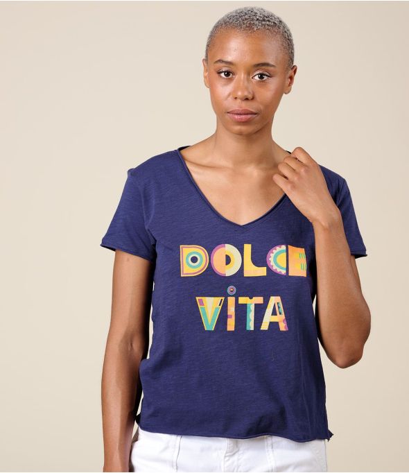 VITA DOLCE VITA MARINE T-shirt en Coton - 1