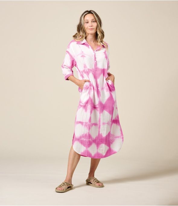 LISA IBIZA FUCHSIA Robe en Coton - 1