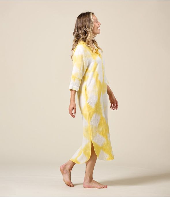 LISA IBIZA JAUNE Robe en Coton - 1