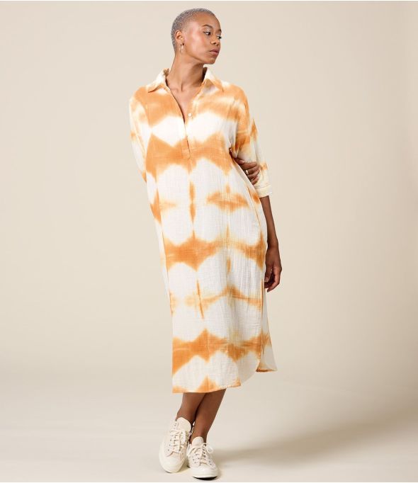 LISA IBIZA ORANGE Robe en Coton - 1