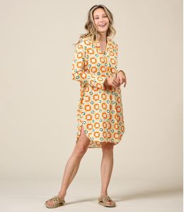 LETO LILI ORANGE Kleid aus Baumwolle - 1