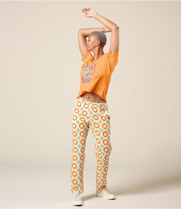 FAUVE LILI ORANGE Pantalon en Viscose - 1