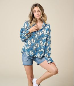 COSY PALMA BLUE Camicia in cotone - 2