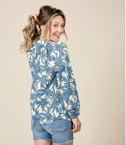 AGNES PALMA BLUE Bluse aus Baumwolle - 2