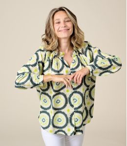 AGNES MANDALA ANTHRAZIT Bluse aus Baumwolle - 1