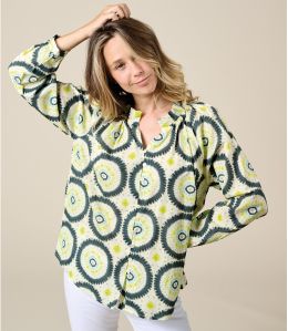 AGNES MANDALA ANTHRAZIT Bluse aus Baumwolle - 2