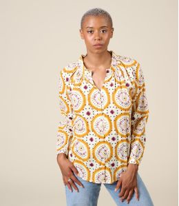 AGNES MANDALA ORANJE Katoenen Blouse - 1