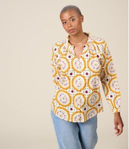 AGNES MANDALA ORANGE Blusa in cotone - 2